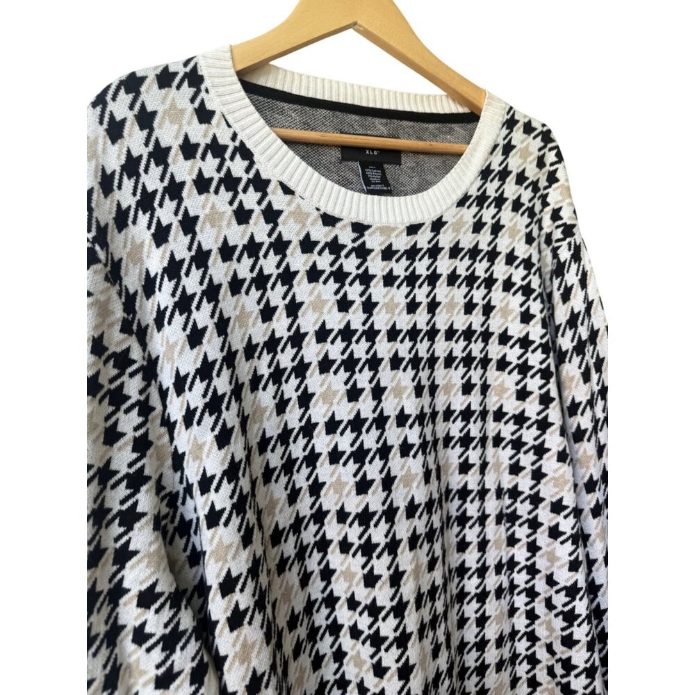 Shaquille O'Neal Mens Houndstooth Sweater Size 4XL Tall Printed Crewneck Winter - Picture 4 of 9